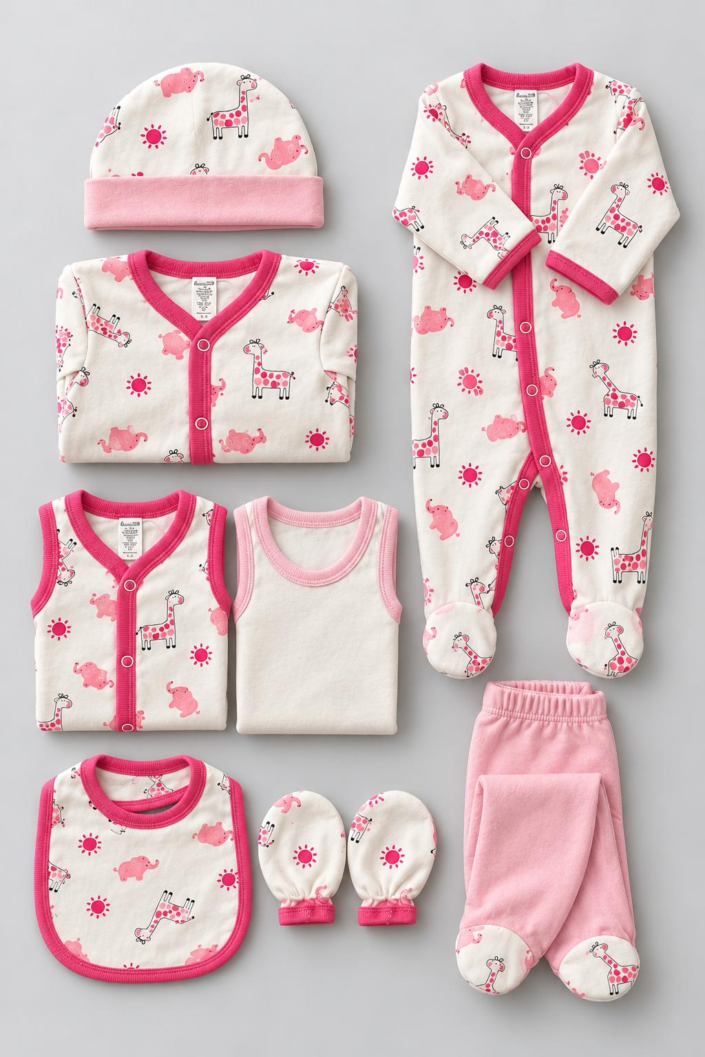 Baby Girl Pink Safari Gift Set