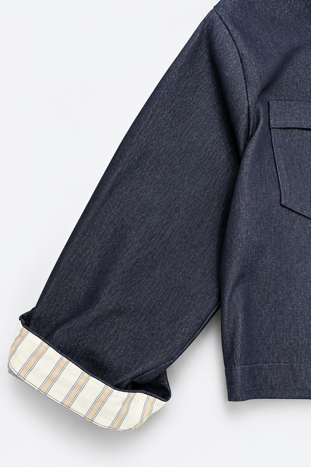 Cropped Indigo Denim Jacket