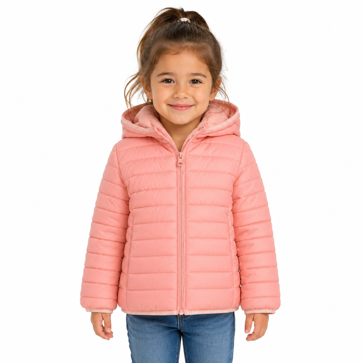Pink Hooded Puffer Jacket