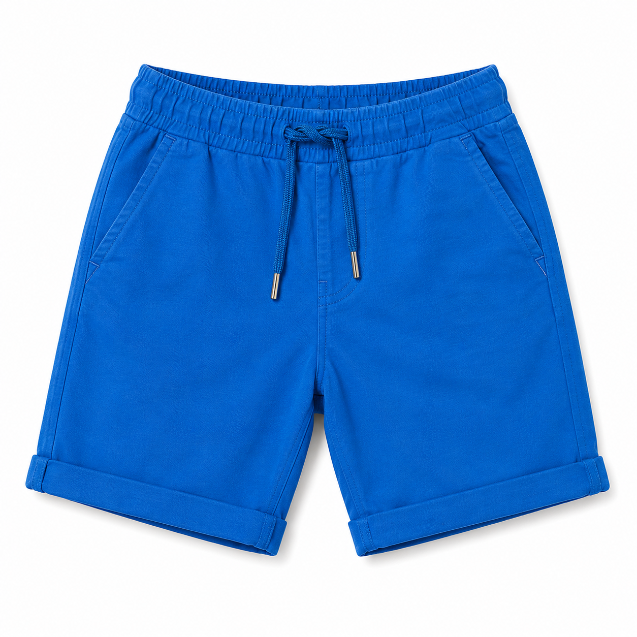 Boys Royal Blue Bermuda Shorts with Drawstring Waist