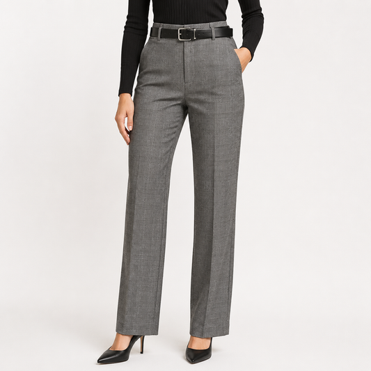 Straight Leg Plaid Trousers