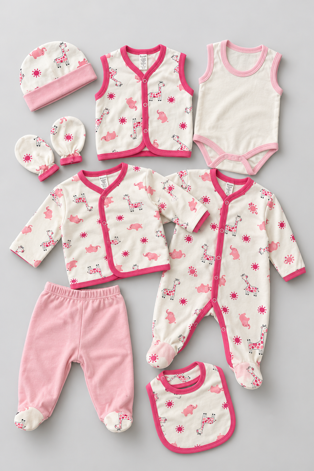 Baby Girl Pink Safari Gift Set