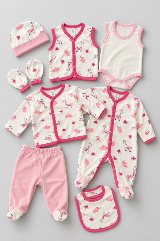 Baby Girl Pink Safari Gift Set