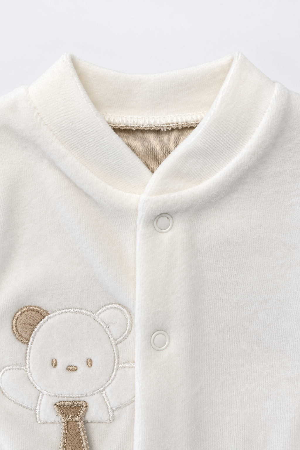Velvet Baby Bear Romper & Beanie Set
