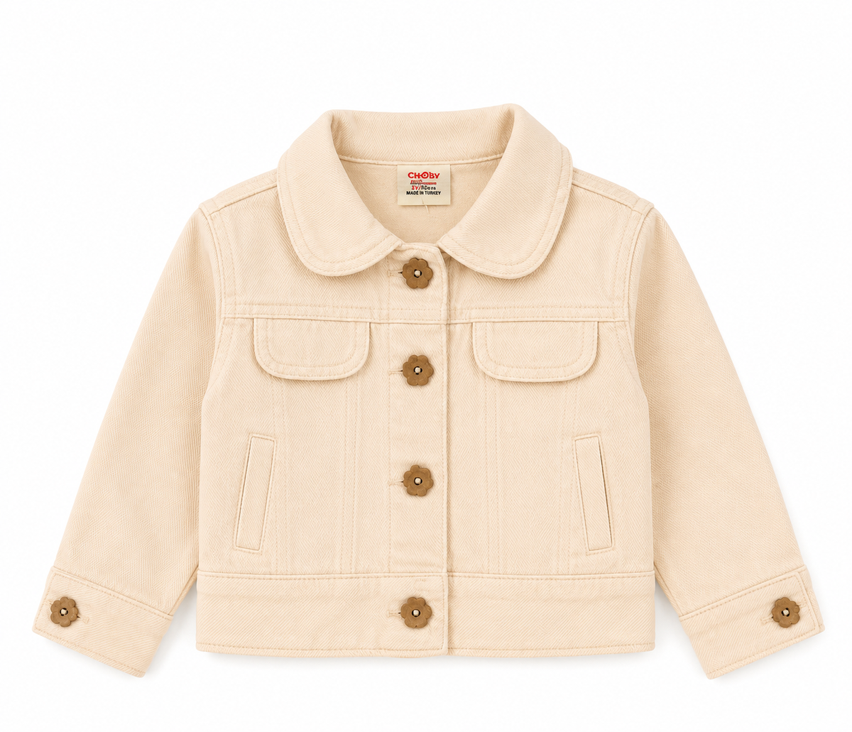 Cream Floral Button Jacket