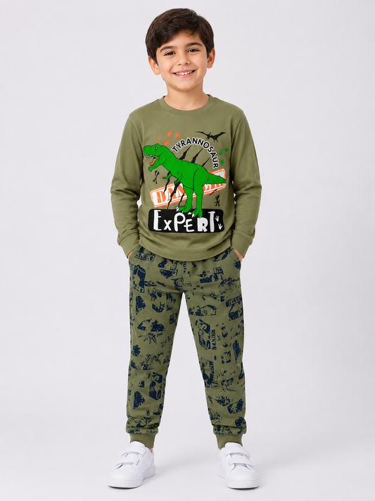 Tyrannosaurus Explorer Top & Printed Jogger Set