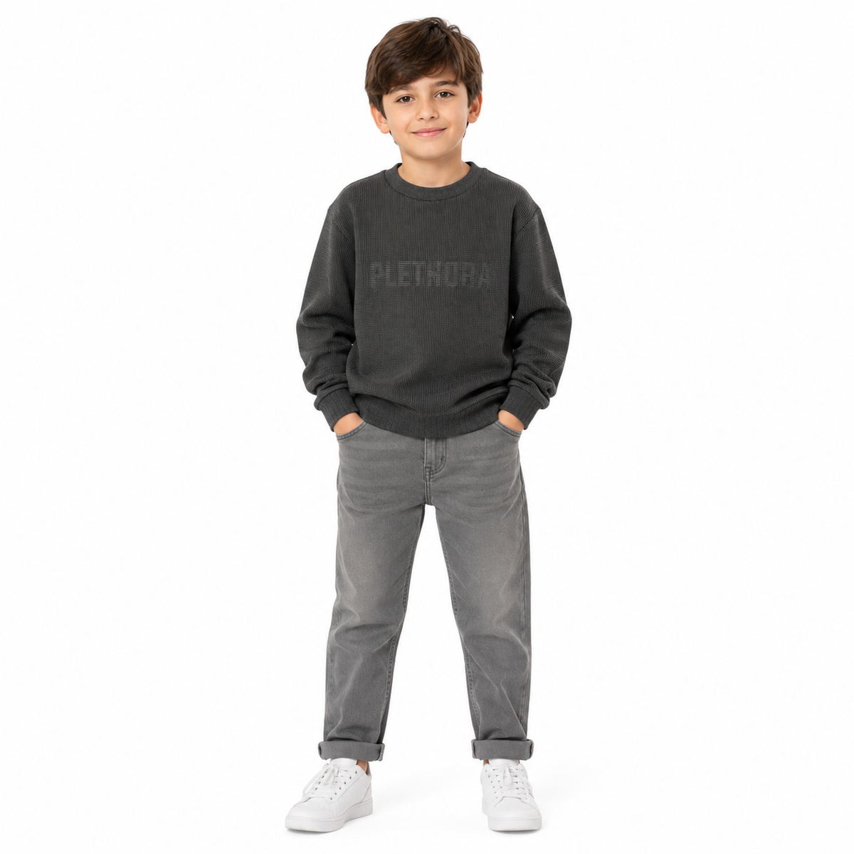 Waffle Knit Sweatshirt