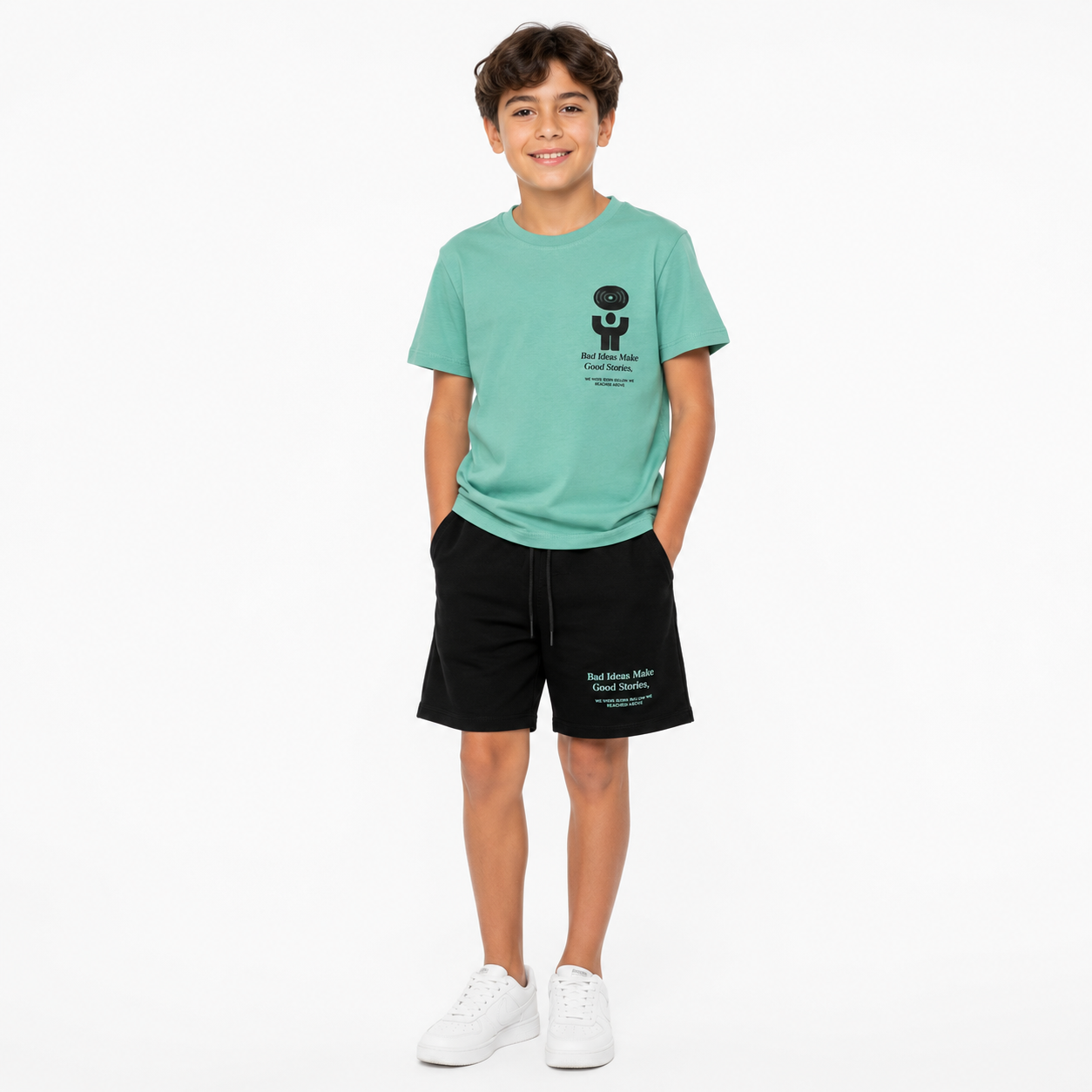 Bad Ideas Good Stories Kids Grey & Black Summer Set