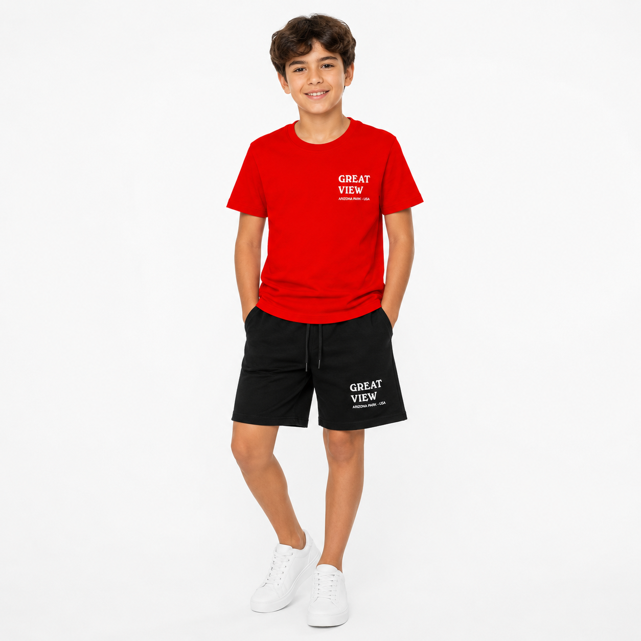 Great View Kids Yellow T-Shirt & Black Shorts Summer Set
