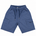 Boys Blue Cargo Shorts with Elastic Waistband