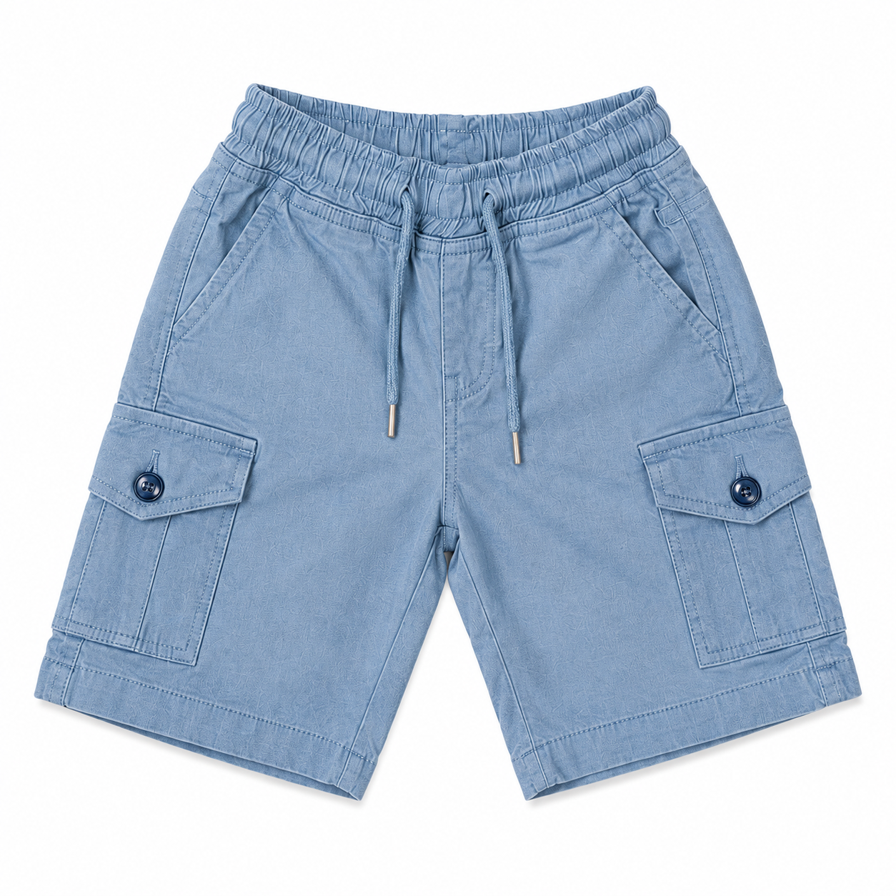 Boys Light Blue Cargo Shorts with Utility Pockets