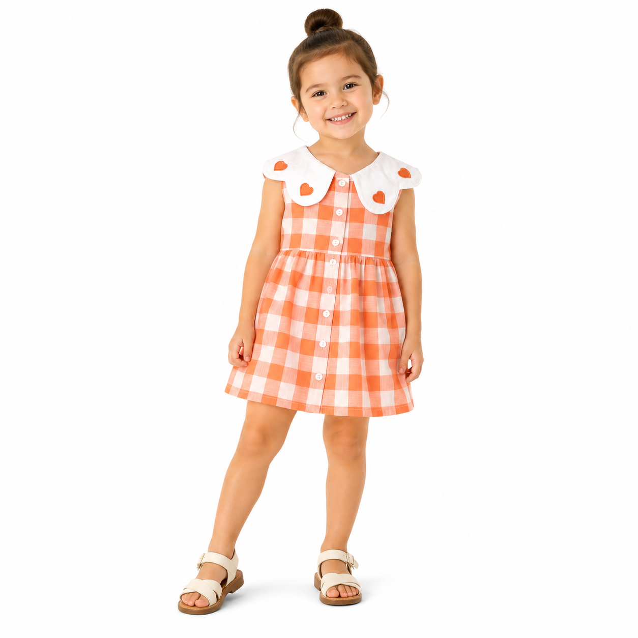 Sweetheart Gingham Collar Dress
