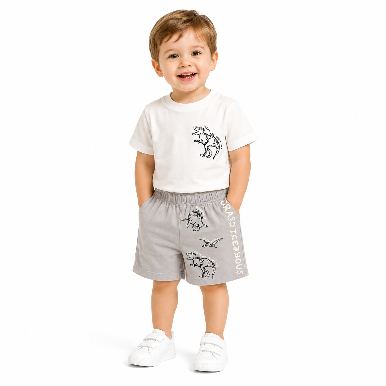 Dinosaur Sketch Cotton Short Set