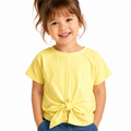 Muted Yellow Front-Knot T-Shirt
