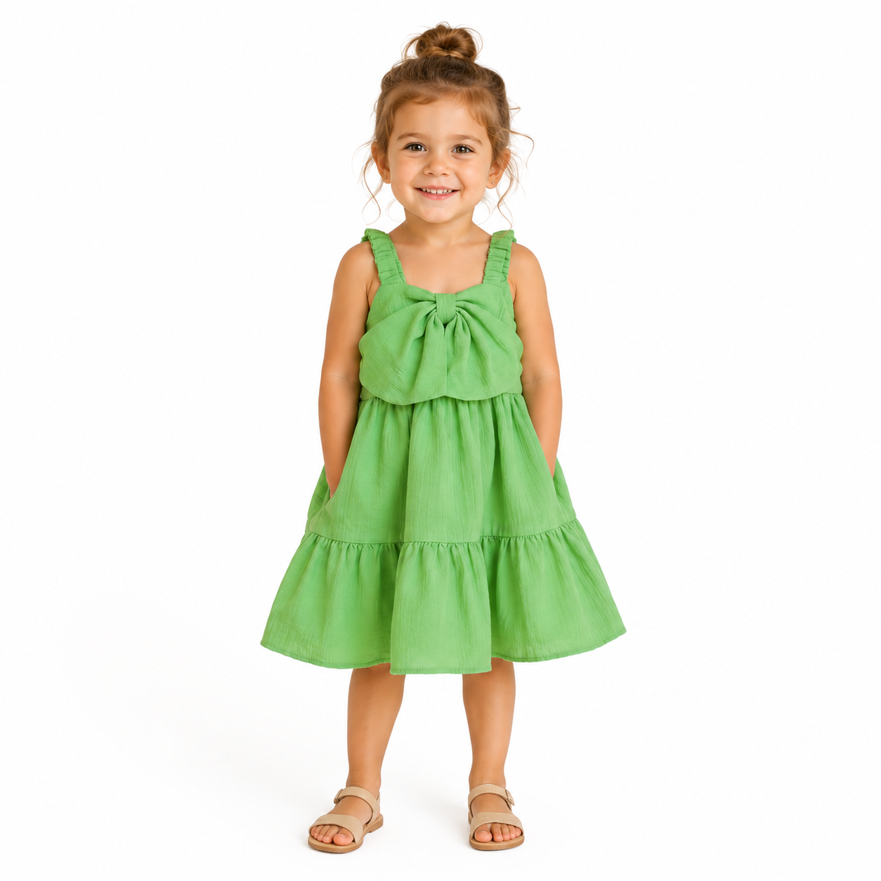 Bow-Front Tiered Dress