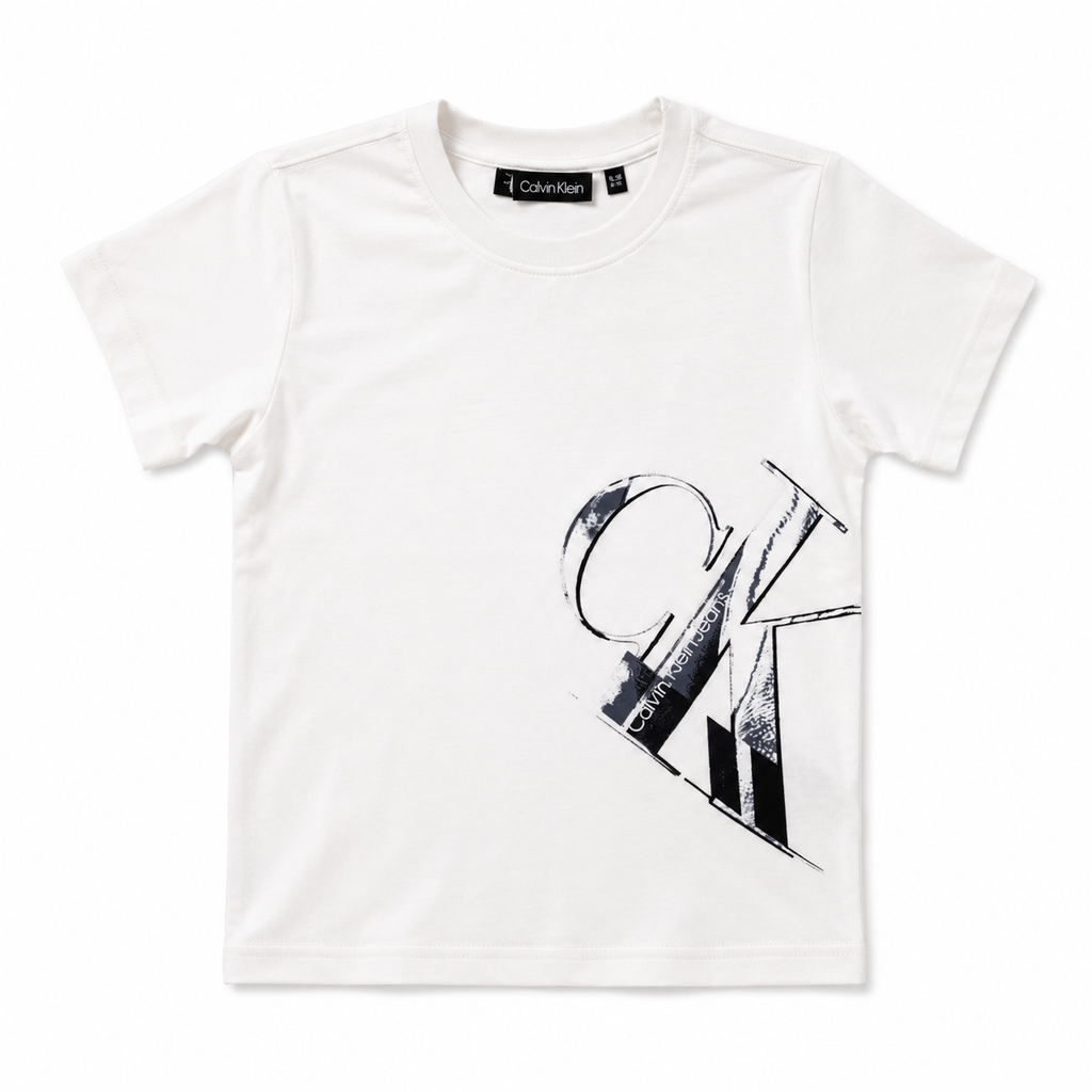 Calvin Klein Kids White Monogram Logo T-Shirt
