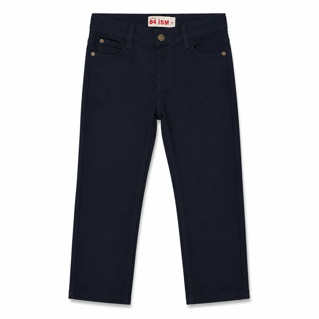 Boys Black Straight-Fit Twill Trousers