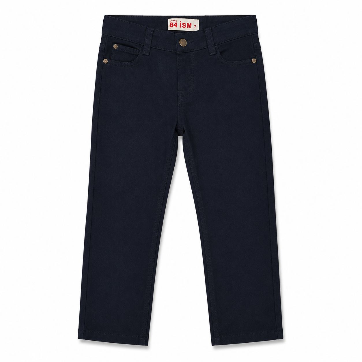 Boys Black Straight-Fit Twill Trousers