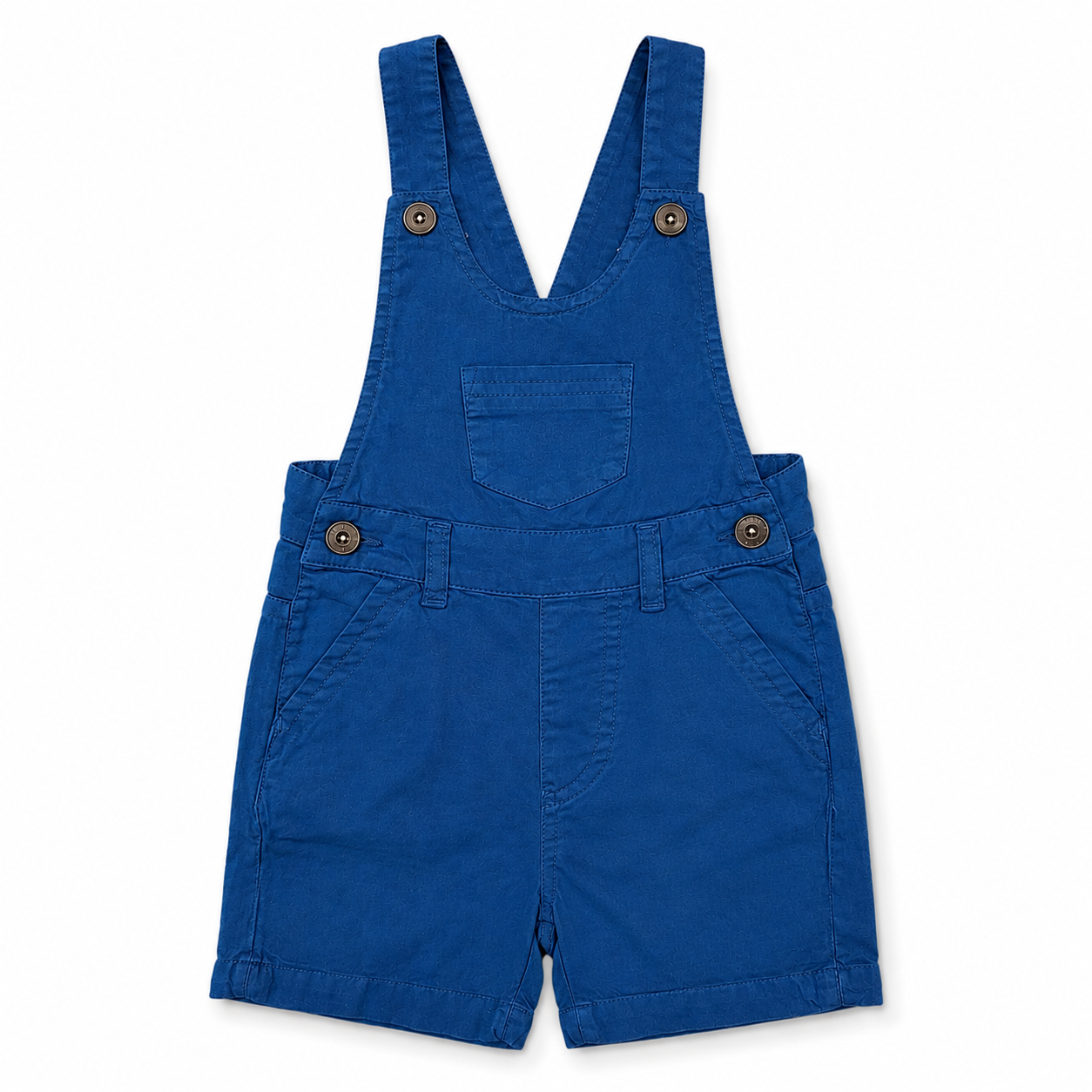 Boys Classic Blue Short Dungaree Romper