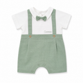 Baby Gentleman Bow Tie Romper – Sage Green