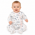 Mommy & Daddy Print Footed Baby Sleepsuit – Pink