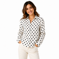 Women's Classic Polka Dot Button-Up Blouse