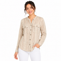 Women's Textured Stripe Button-Up Shirt