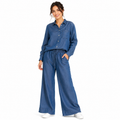 Women's Chambray Wide-Leg Co-Ord Set