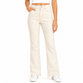 Women's High-Waist Wide-Leg Cream Jeans