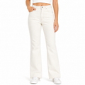 Women's High-Rise Wide-Leg Off-White Denim Jeans