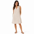 Women's Sleeveless Ribbed Shift Dress – Beige