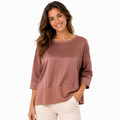 Women's Satin Touch Relaxed Blouse – Dusty Rose