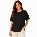 Women's Lace Sleeve Relaxed Fit T-Shirt