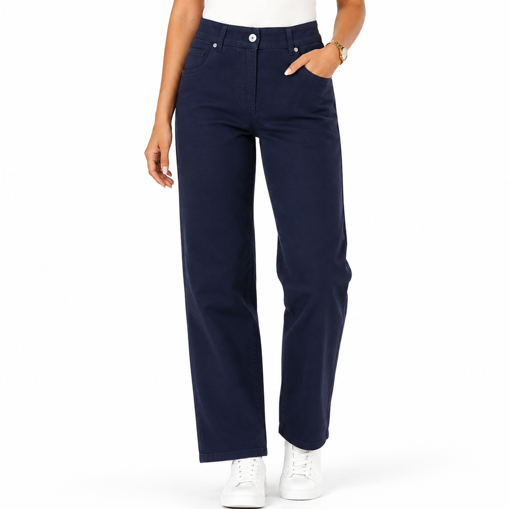 Women's High-Rise Straight Leg Black Jeans