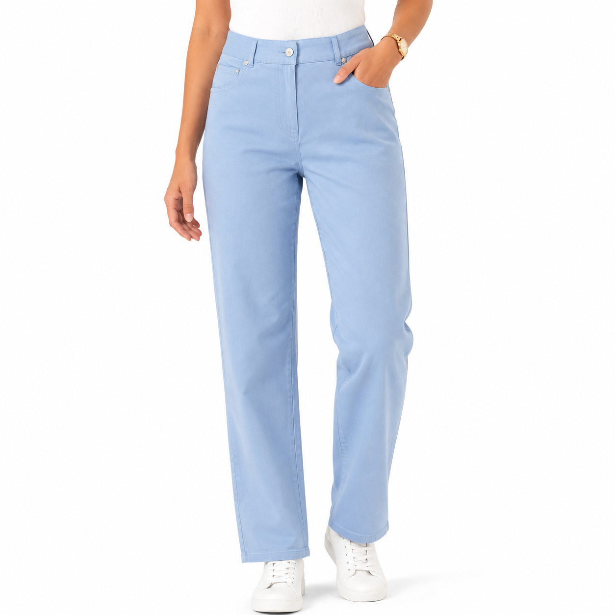 Women's High-Rise Straight Leg Black Jeans