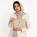 Chanel Quilted Wristlet Clutch – Beige