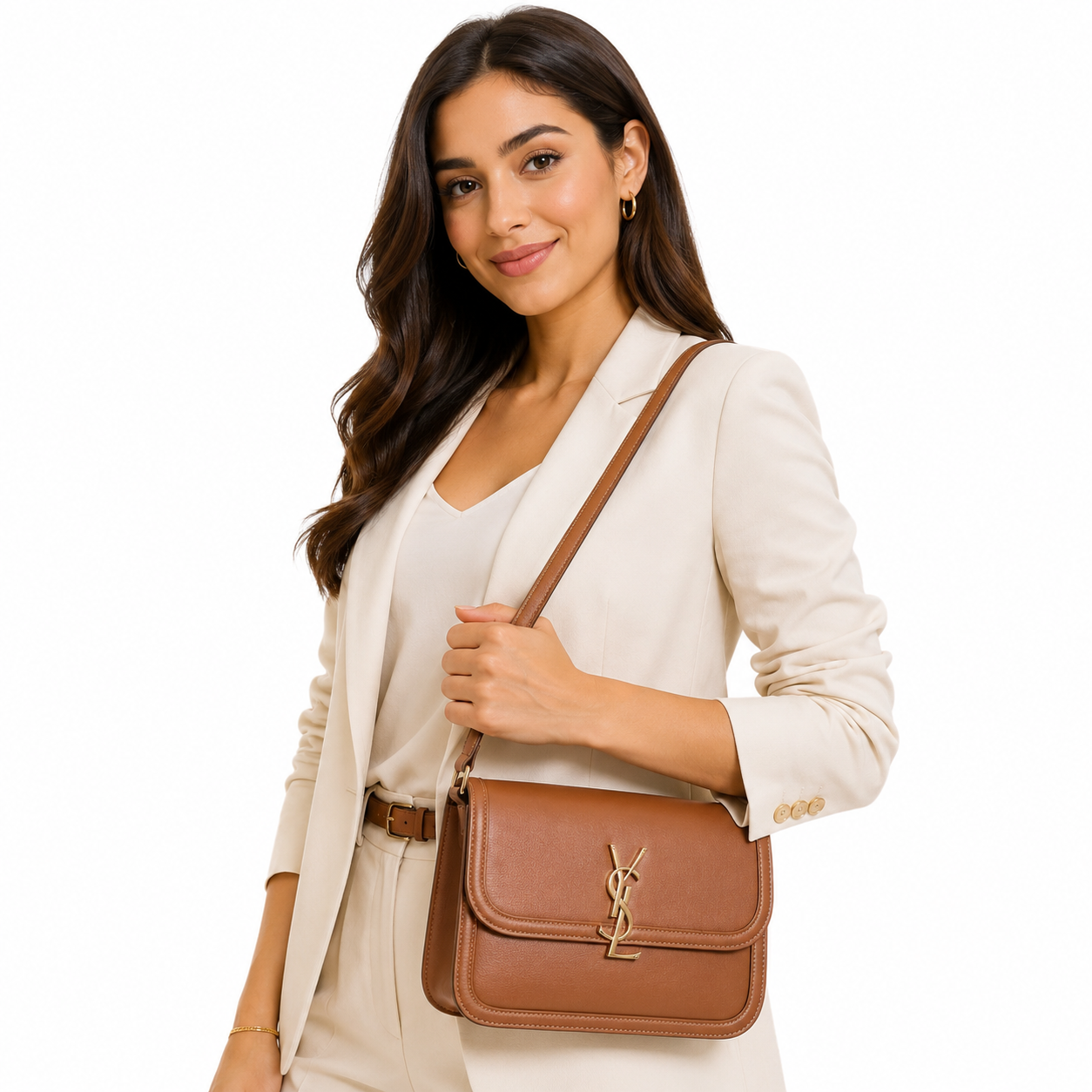Yves Saint Laurent Classic Brown Crossbody Shoulder Bag