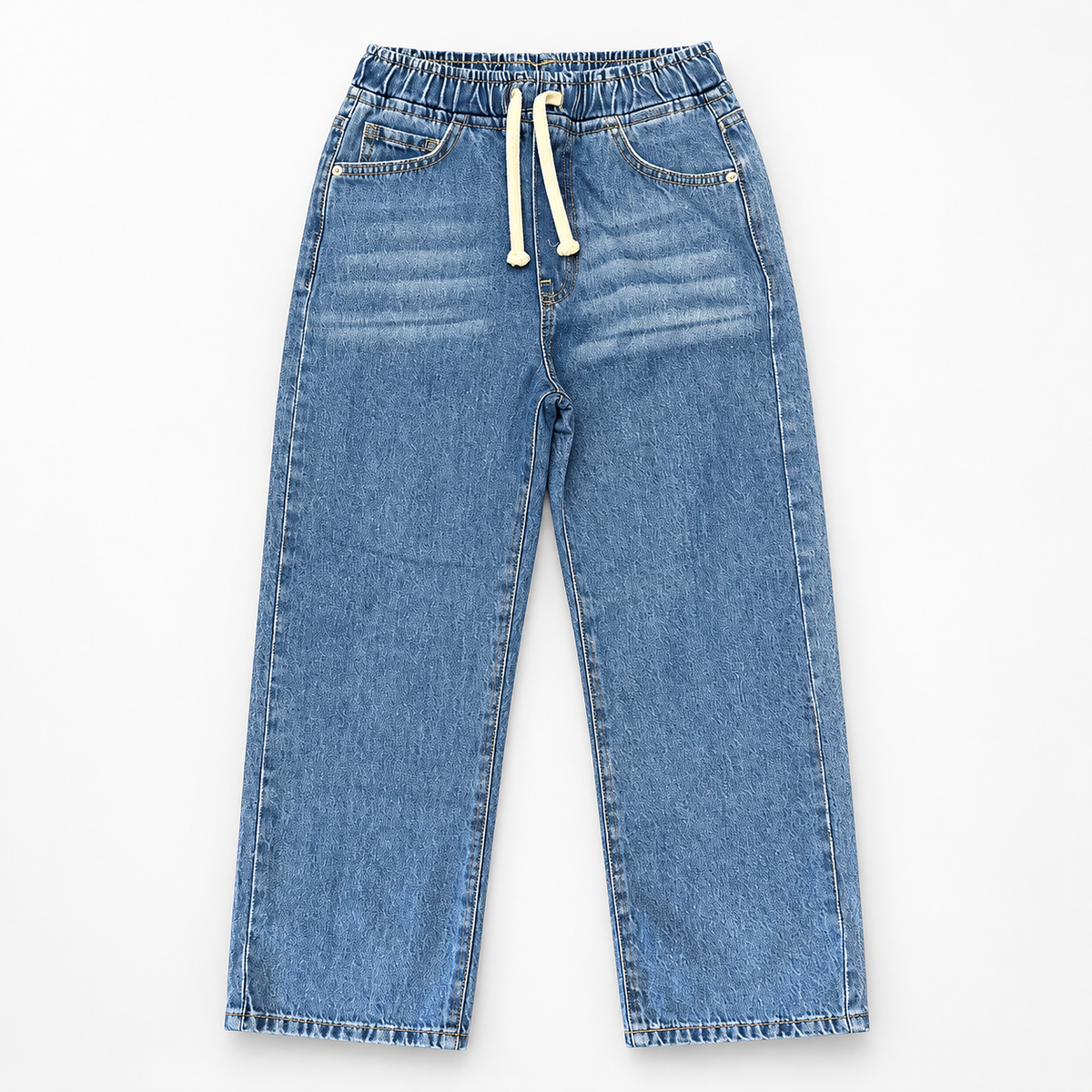 A.S.L 9510 - Blue Wide-Leg Drawstring Jeans