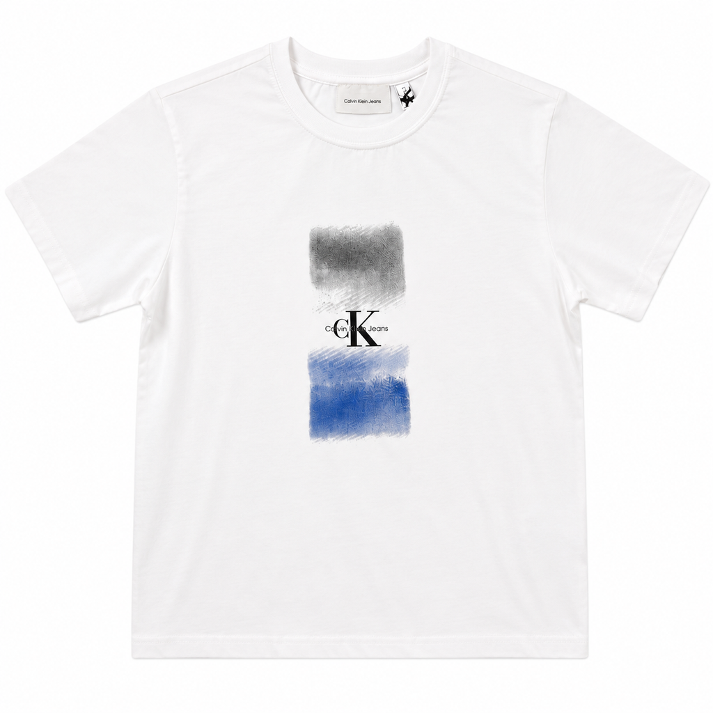 Calvin Klein Kids White Logo Graphic T-Shirt