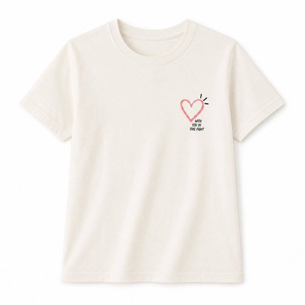 Women's "With You In This Fight" Heart Graphic T-Shirt