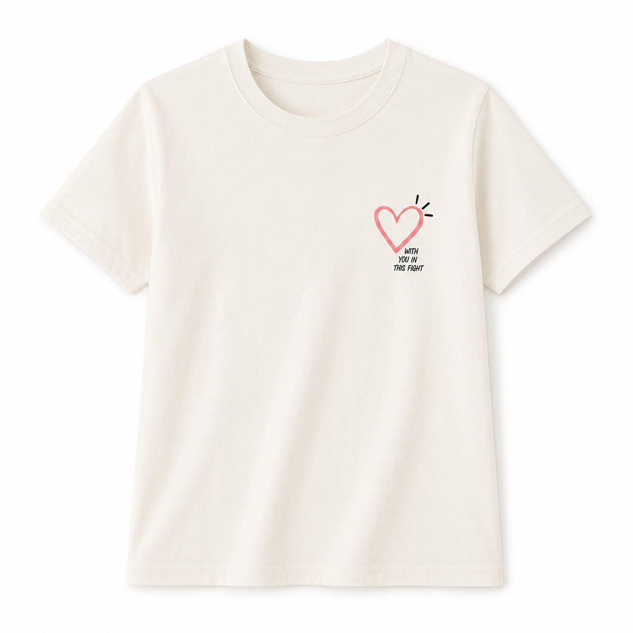 Women's "With You In This Fight" Heart Graphic T-Shirt
