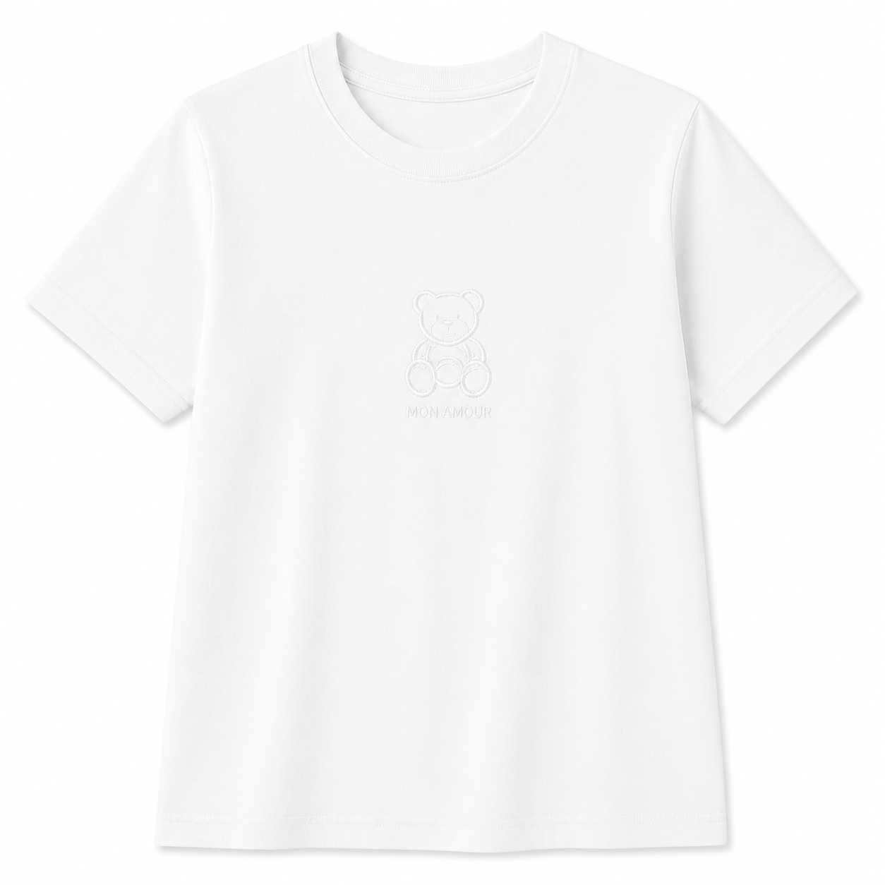 Women's Mon Amour Teddy Bear Embroidered T-Shirt