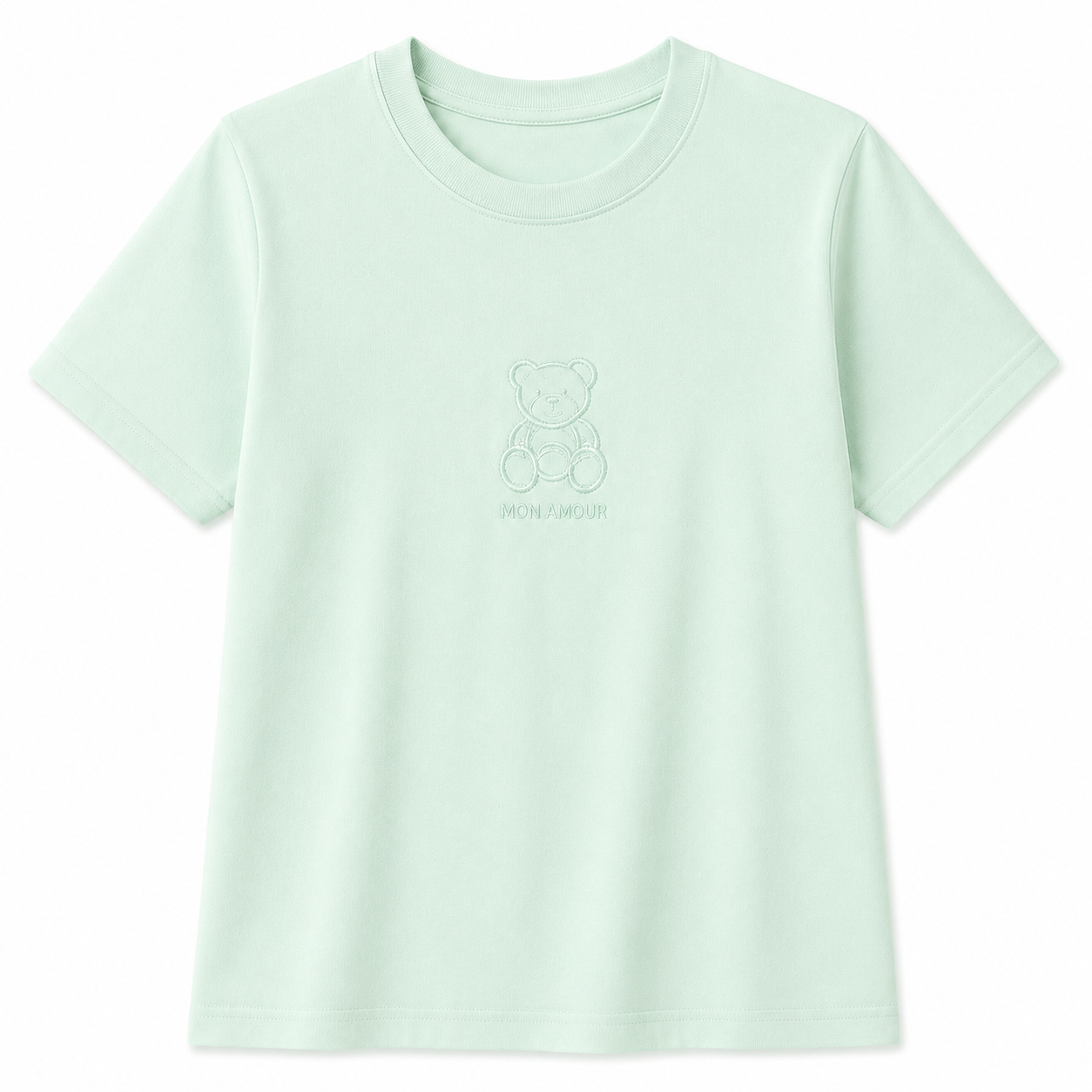 Women's Mon Amour Teddy Bear Embroidered T-Shirt