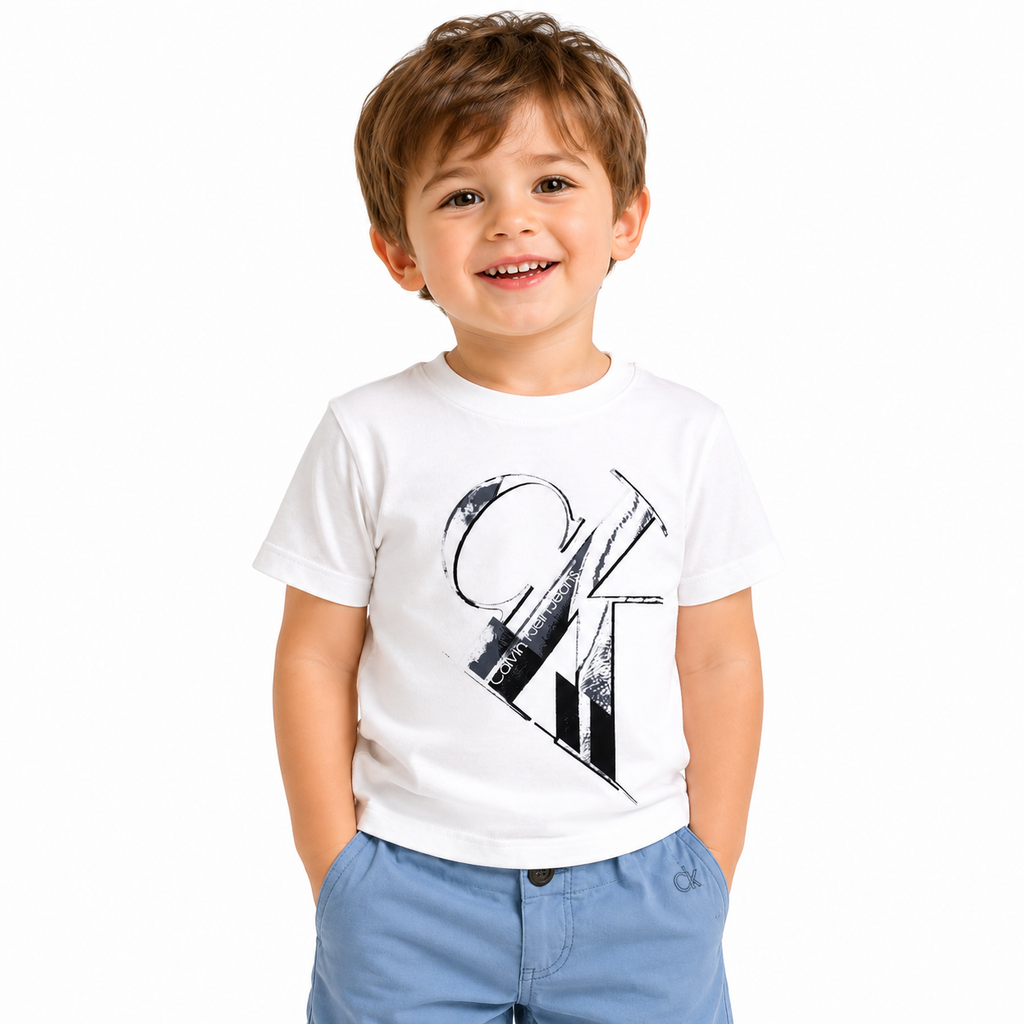 Calvin Klein Kids White Monogram Logo T-Shirt