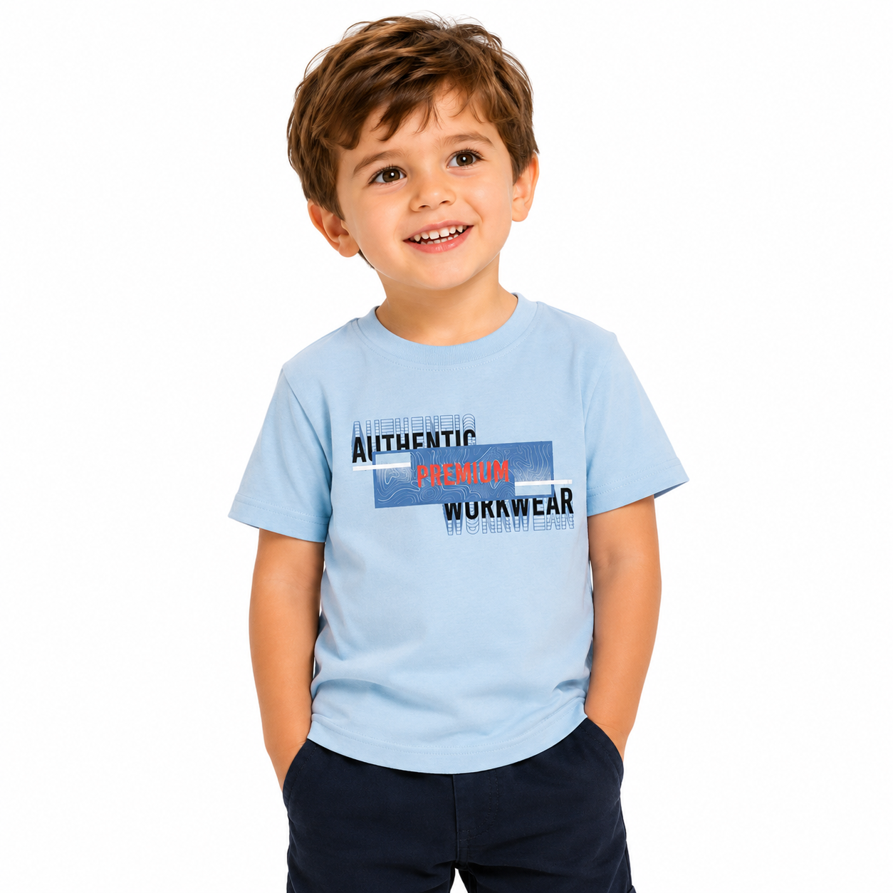 B.Breeze Boys Authentic Premium Workwear Graphic T-Shirt