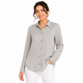 Textured Light Grey Button-Down Blouse