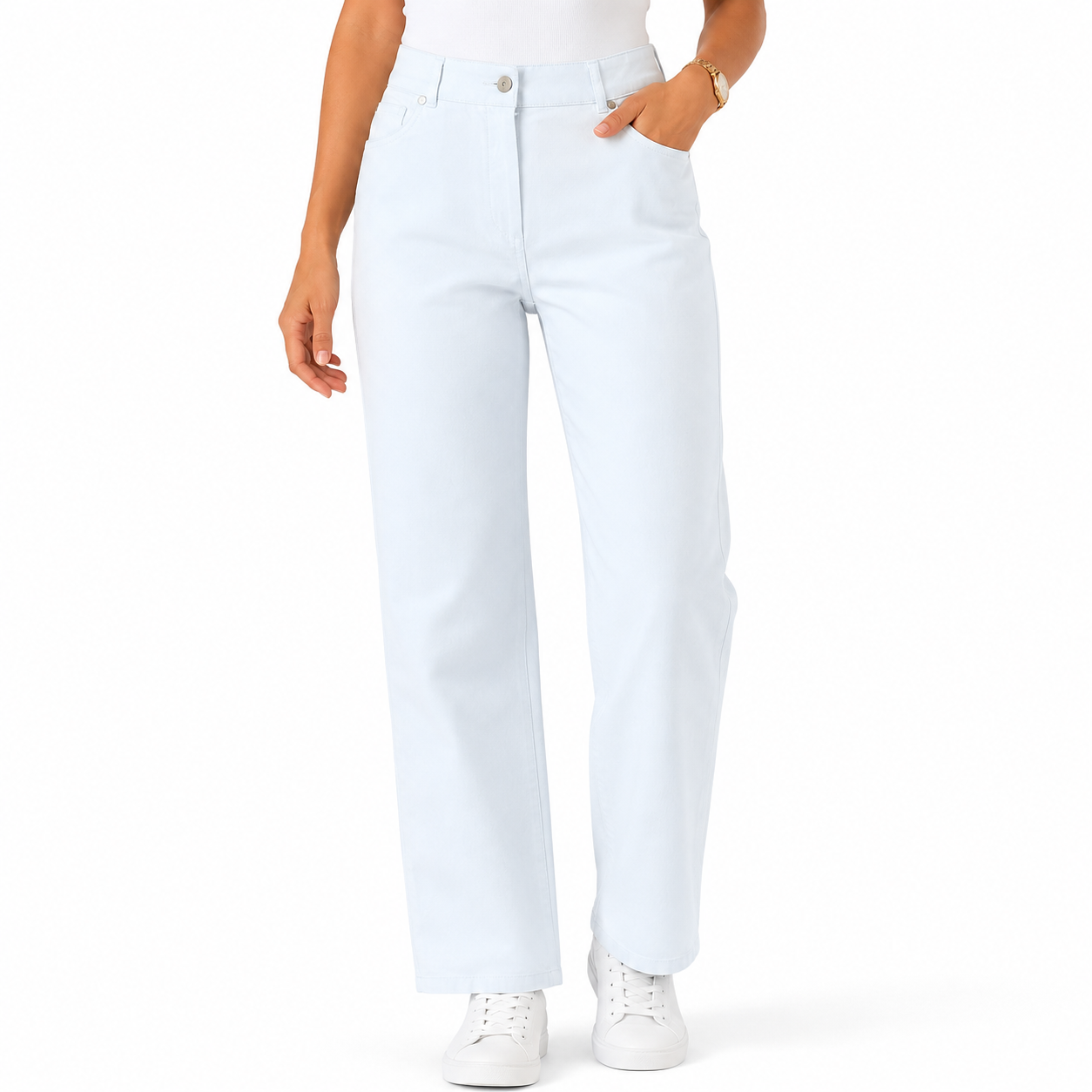 Women's High-Rise Straight Leg Black Jeans