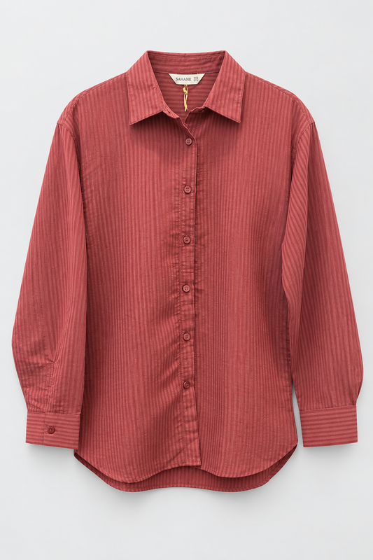 Dusty Rose Striped Shirt