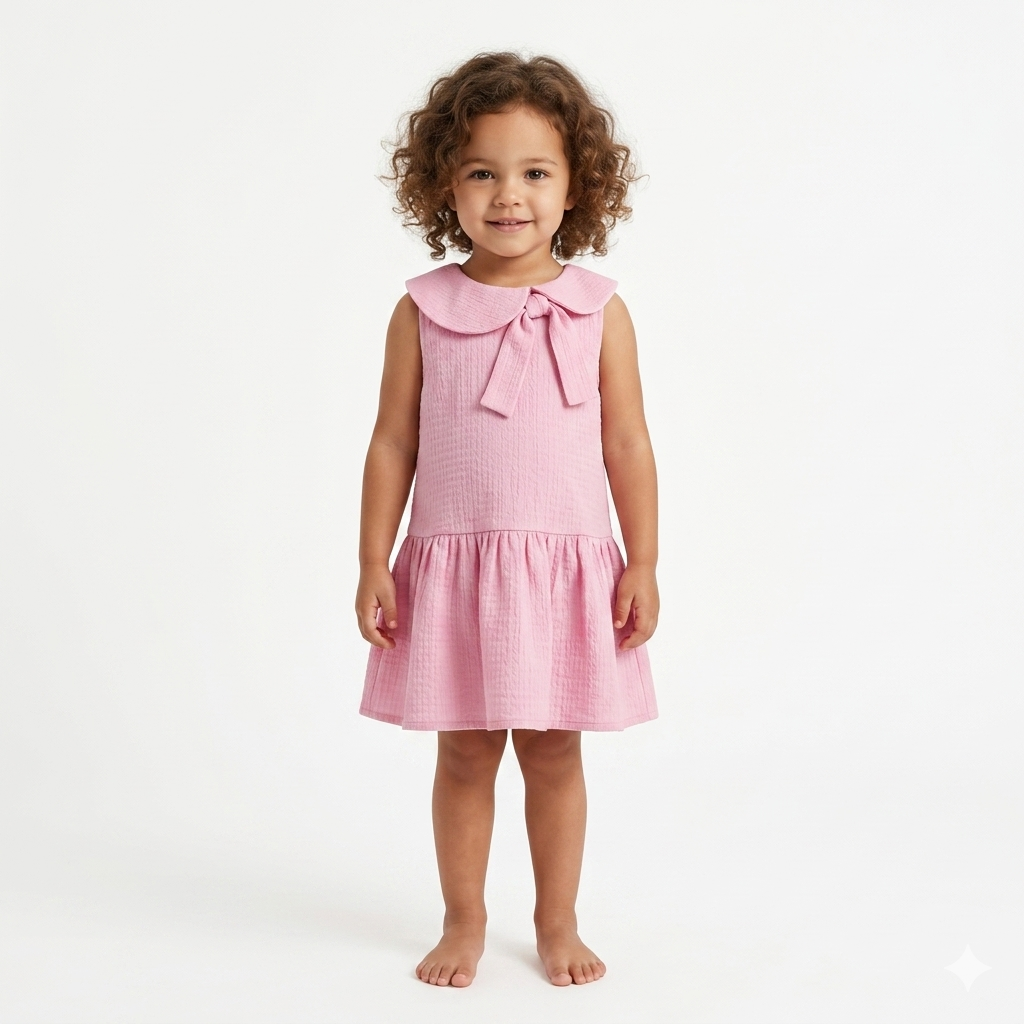 Peter Pan Collar Muslin Dress
