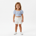Linen-Blend Smocked Top & Short Set
